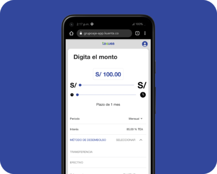 Cómo solicitar el Préstamo Toquea