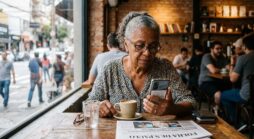 pessoa ouvindo áudio no celular antes de checar um boato sobre dinheiro