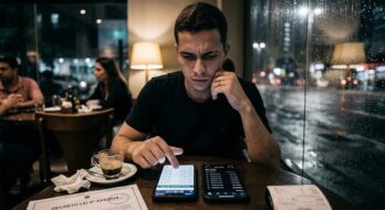 Fim das bets: pessoa conferindo o saldo de apostas e o extrato do banco no celular