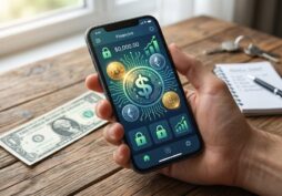 celular com app de dólar digital ilustrando o que é stablecoin e a diferença para o dólar no banco