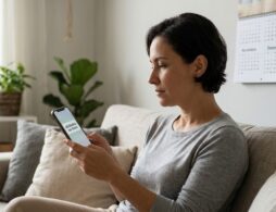 Pessoa lendo no celular uma oferta de antecipação do 13º e conferindo o calendário de pagamentos