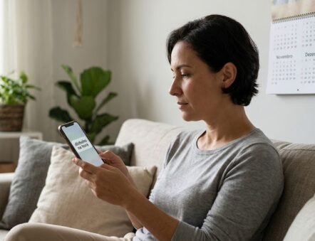 Pessoa lendo no celular uma oferta de antecipação do 13º e conferindo o calendário de pagamentos
